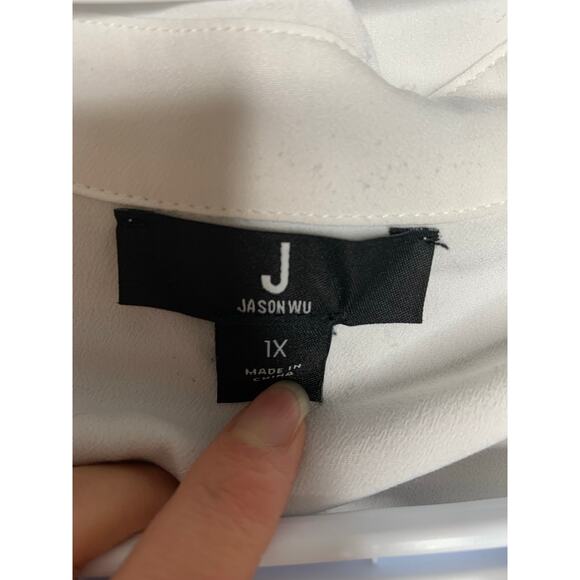 Jason Wu Black Preppy Cotton Blend Cable Knit Collared Sweater - Picture 2 of 4